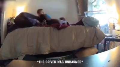 Car crashed into dude's apartment