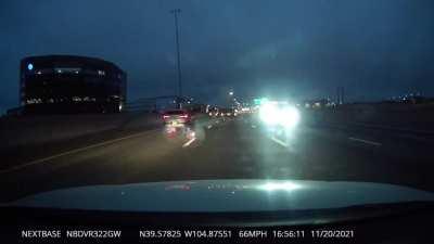 Installs extremely bright lights on the back of a truck to blind everyone on the interstate.