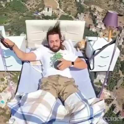 Just a guy sleeping in the sky