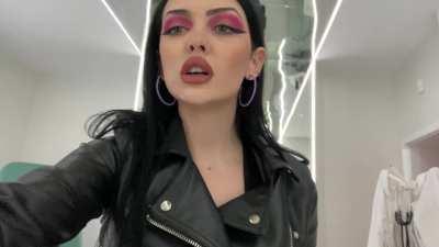 You are so easy and desperate for my body, so easy to make you choke on my pink strapon.