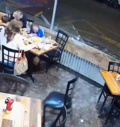 Deer crashes through window