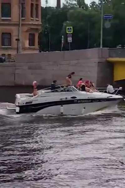 WCGW standing tall under a low bridge...