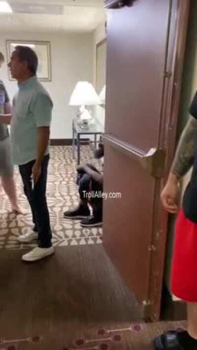 Frightened mother cries after strange man gets into her room and tries to grab her kids (arrested at end)