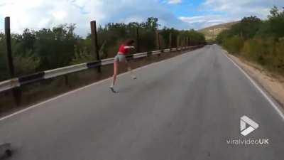 HMC while I run faster than my skateboard!