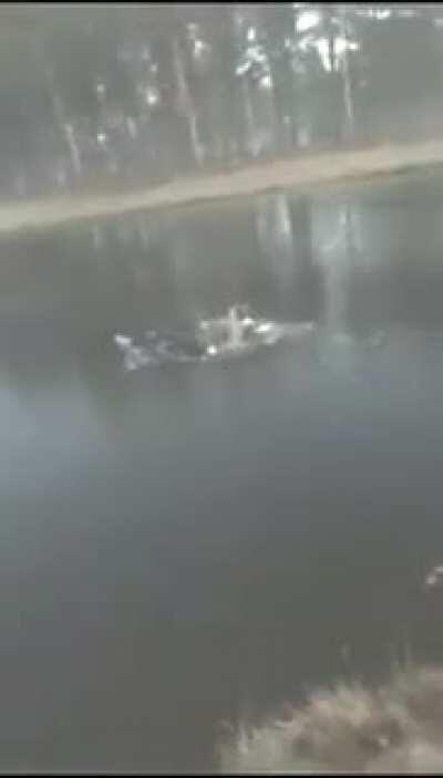 WCGW golfing on a frozen lake.