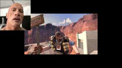 The Rock Looking At Some TF2 Items