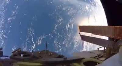View of Earth during a Space Walk Outside the International Space Station. Video taken by NASA astronaut Randy Bresnik.