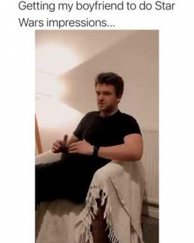 Guy does Star Wars voices.