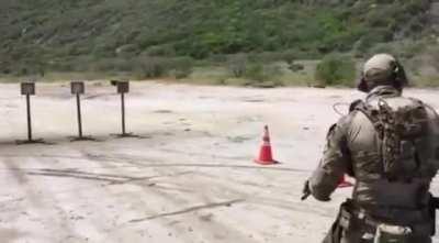 CSOR operator running the 1-5 drill @15 meters on 12x12 steel.