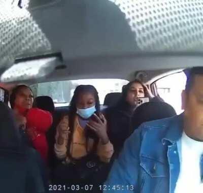 Girl refuses to wear a mask and gets mad at the uber driver