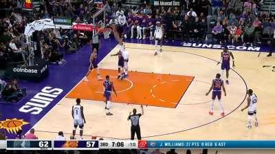 [Highlight] Rudy Gobert gets called for the offensive foul while trying to score against Devin Booker in the deep post