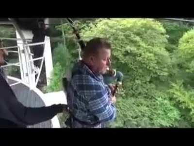 Bagpipe bungee jump