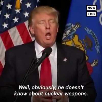 Apparently Trump knows about everything more than anybody else..