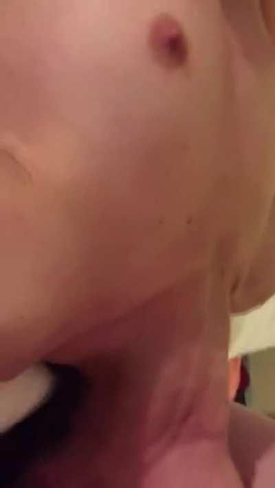 You Can See The Dick Throbbing The Cum Inside The Throat