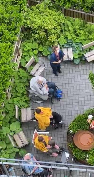 To get people going at a nursing home in Sweden this morning