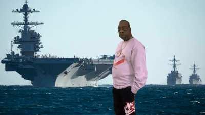 The Gerald Ford just chillin waiting for Iran et al. to get too silly 