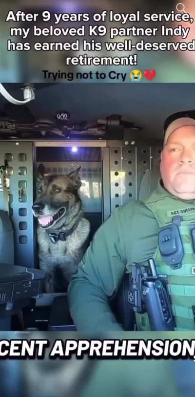 After nine years of saving lives, police dog Indy heard his name on the radio for the last time, and in the silence that followed, even the toughest officer broke down in tears.