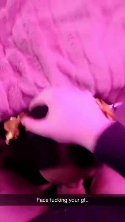 Getting my face pounded like a good girl :)