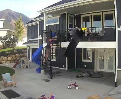 to get the tv downstairs