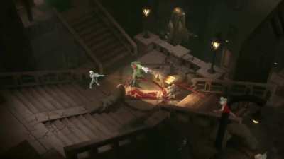 Some quick scenes from the trailer of our co-op top-down shooter game with roguelite progression.