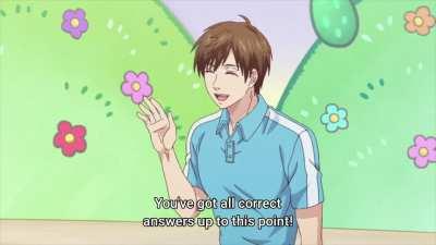 Toddlers answering a riddle by a half-depressed man. [Uramichi Oniisan]