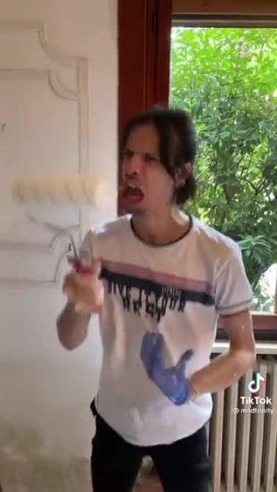 Had my morning coffee while looking at this degenerate