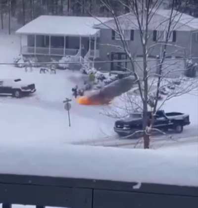 Why shovel when you have a flamethrower?