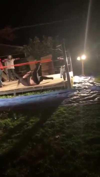 Bet he regrets becoming a wrestler.