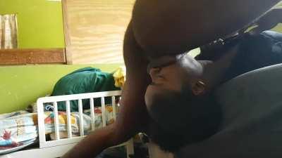 You can see her throat bulge as he forces his dick into her mouth!