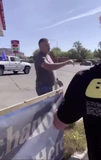 Trump supporter harasses BLM protesters and then assaults/coughs on them