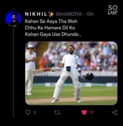 This makes me cry and laughter bought at the same time, hoping to see Virat Kolhi back this tour.