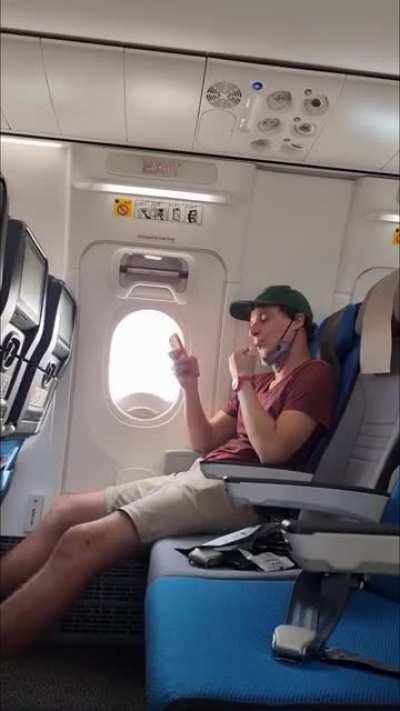 You don't need your mask while you eat on the plane