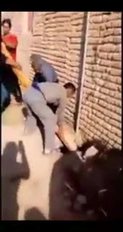 Qualified Electricians fix an electricity pylon