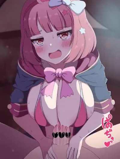 Smug and cute paizuri