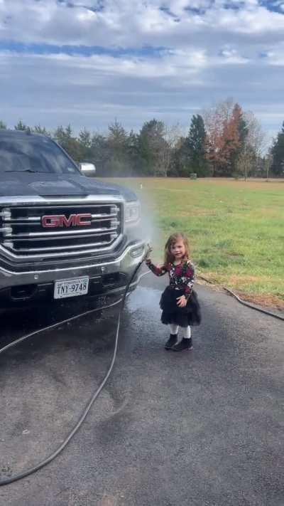 Just washing the car peacefully