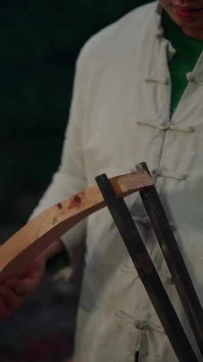 Making a drum the traditional way 