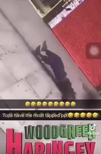 Man is butterfly stroking the pavement