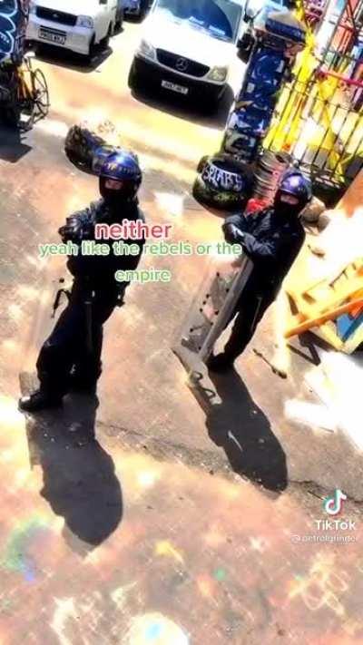 Asking riot police about Star Wars: