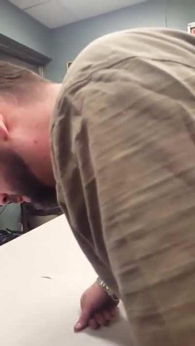 Husband finds out he's having triplets!