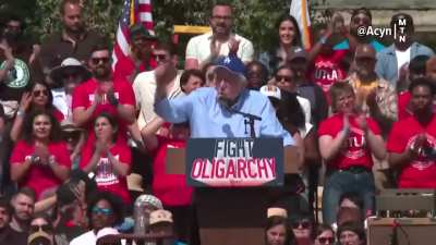 Bernie Sanders: “When Trump looks out at this crowd... they pay attention to this stuff, Elon Musk does. You are scaring the hell out of them. Because they know what we know: They are the 1% and we are the 99%.”