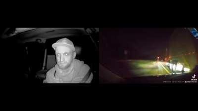 Angry Trucker Won't Let Car Pass Then Causes Collision