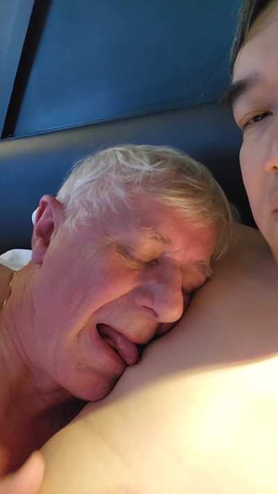 76 yo dad suck my tits. 