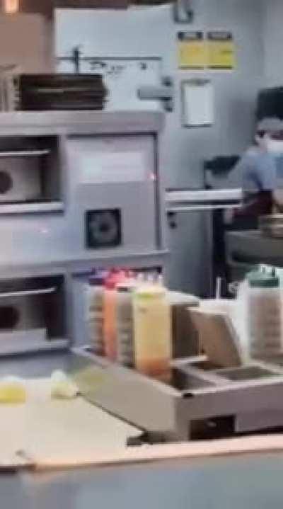 Woman constantly asking a pizza store employee to 