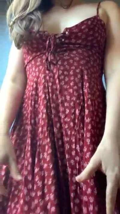 this sundress is a bit risky to wear in public..