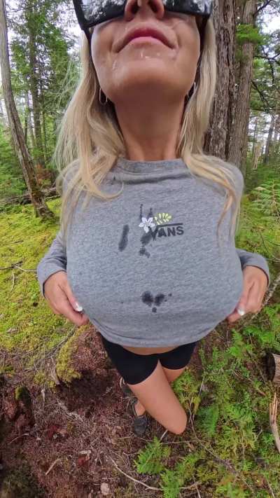 Load on my face in the woods