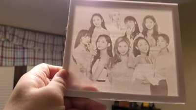 Latest in my series of 3D printed lithophanes: TWICE. Lithophanes can only be seen properly when illuminated from behind.