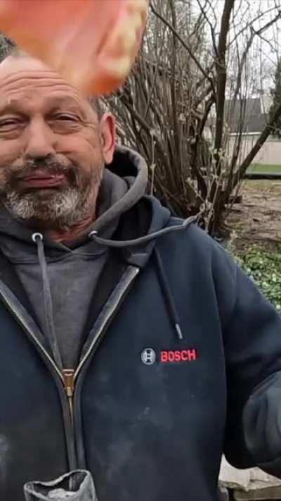 Asking your coworker to blow the dust off your clothes