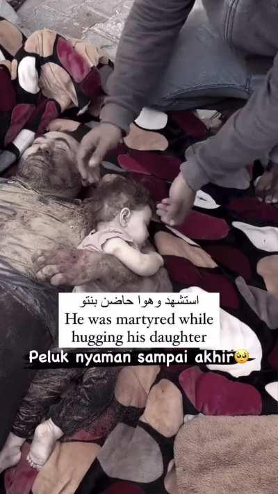 He died holding his infant daughter, who died with him.