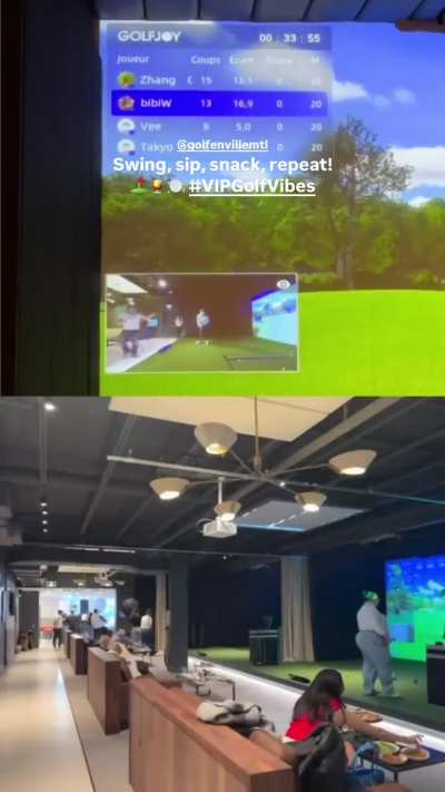 Looking like she's about to bust out of that shirt