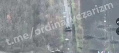 Russian tank ambushing Ukrainian tank at close range. Uploaded November 6th 2022.